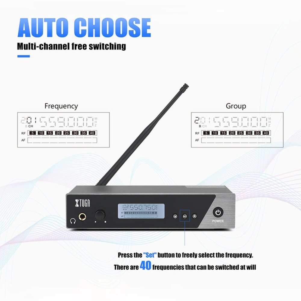 XTUGA IEM1100 Professional Wireless In Ear Monitor System, 1 BodyPacks, 2 BodyPacks, 4 BodyPacks, 5 BodyPacks - laboratorydeal