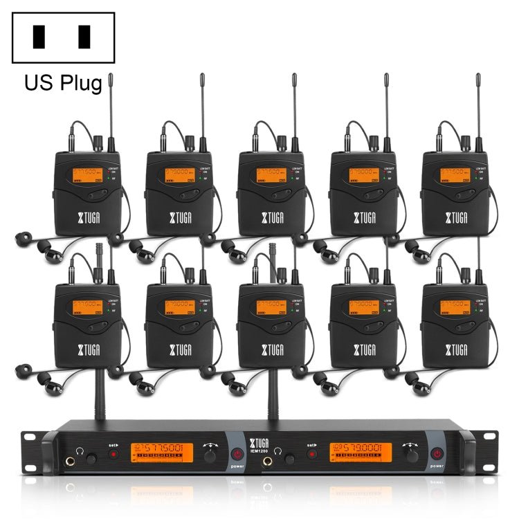 XTUGA IEM1200 Wireless Transmitter 10 Bodypack Stage Singer In - Ear Monitor System, Transmitter 10 Bodypack - laboratorydeal