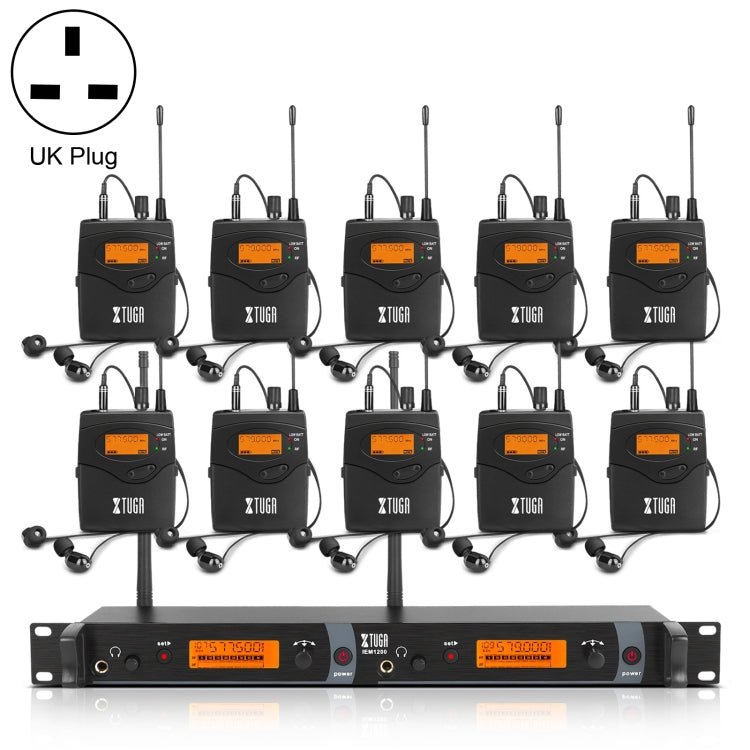 XTUGA IEM1200 Wireless Transmitter 10 Bodypack Stage Singer In - Ear Monitor System, Transmitter 10 Bodypack - laboratorydeal