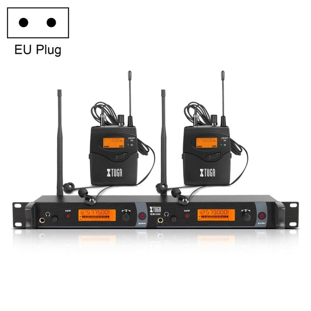 XTUGA IEM1200 Wireless Transmitter 2 Bodypack Stage Singer In - Ear Monitor System, Transmitter 2 Bodypack - laboratorydeal