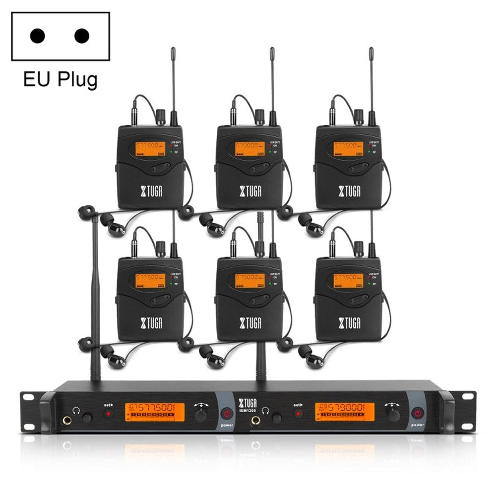 XTUGA IEM1200 Wireless Transmitter 6 Bodypack Stage Singer In - Ear Monitor System, Transmitter 6 Bodypack - laboratorydeal