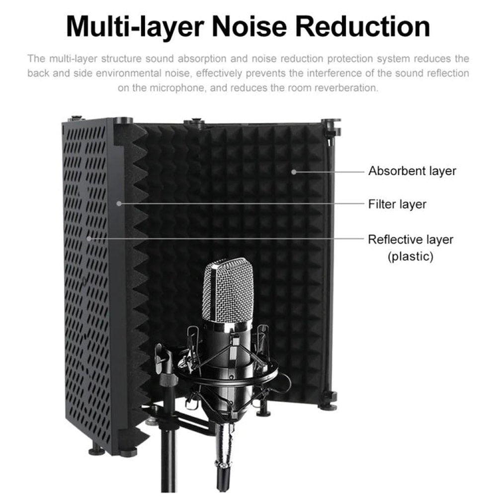 XTUGA P75 Foldable Recording Microphone Isolation Shield, P75 - laboratorydeal