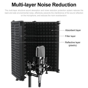 XTUGA P75 Foldable Recording Microphone Isolation Shield, P75 - laboratorydeal