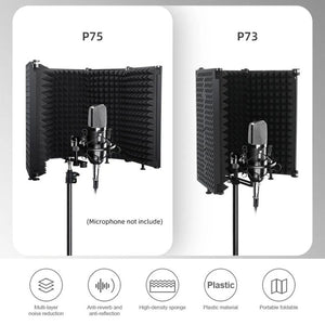 XTUGA P75 Foldable Recording Microphone Isolation Shield, P75 - laboratorydeal