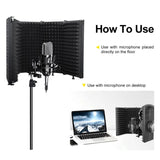 XTUGA P75 Foldable Recording Microphone Isolation Shield, P75