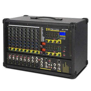 XTUGA PM1202 900W 10 Channel Stage Power Mixer 24Bit Multil - FX Processor Dual 99 DSP Effect DJ Amplifier, PM1202 - laboratorydeal