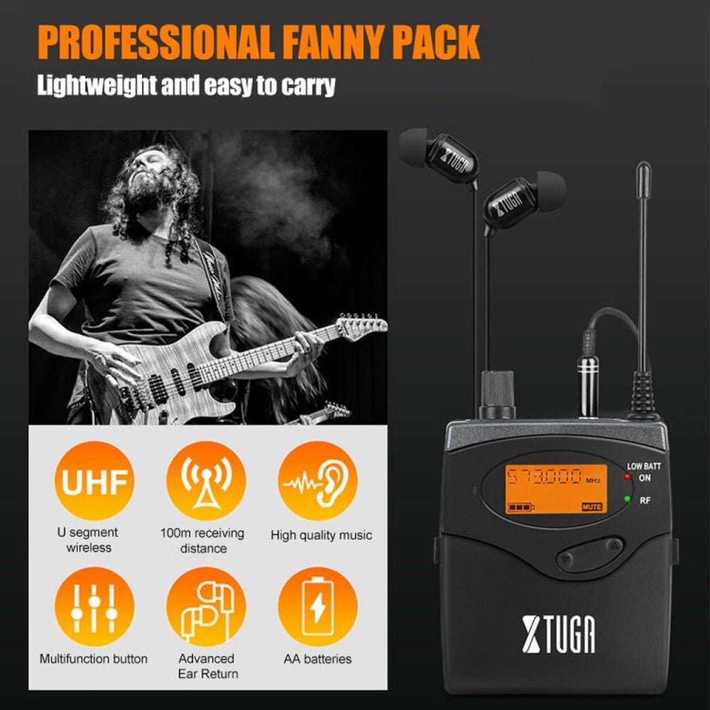 XTUGA RW2080 UHF Wireless Stage Singer In - Ear Monitor System, 2 BodyPacks, 4 BodyPacks, 5 BodyPacks, 6 BodyPacks, 8 BodyPacks, 10 BodyPacks - laboratorydeal