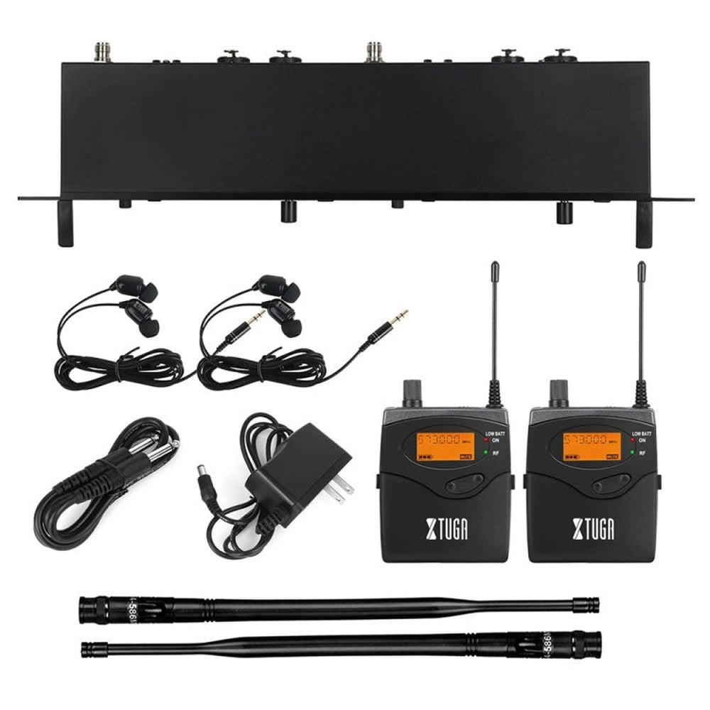XTUGA RW2080 UHF Wireless Stage Singer In - Ear Monitor System, 2 BodyPacks, 4 BodyPacks, 5 BodyPacks, 6 BodyPacks, 8 BodyPacks, 10 BodyPacks - laboratorydeal