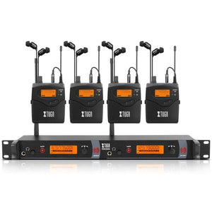 XTUGA RW2080 UHF Wireless Stage Singer In - Ear Monitor System, 2 BodyPacks, 4 BodyPacks, 5 BodyPacks, 6 BodyPacks, 8 BodyPacks, 10 BodyPacks - laboratorydeal