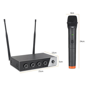 XTUGA S400 Professional 4 - Channel UHF Wireless Microphone System with 4 Handheld Microphone, US Plug, EU Plug, AU Plug, UK Plug - laboratorydeal