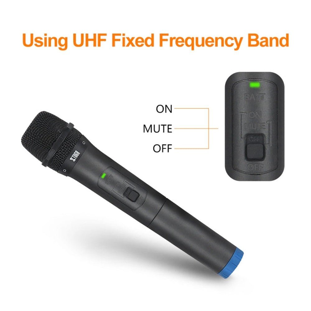 XTUGA S400 Professional 4 - Channel UHF Wireless Microphone System with 4 Handheld Microphone, US Plug, EU Plug, AU Plug, UK Plug - laboratorydeal