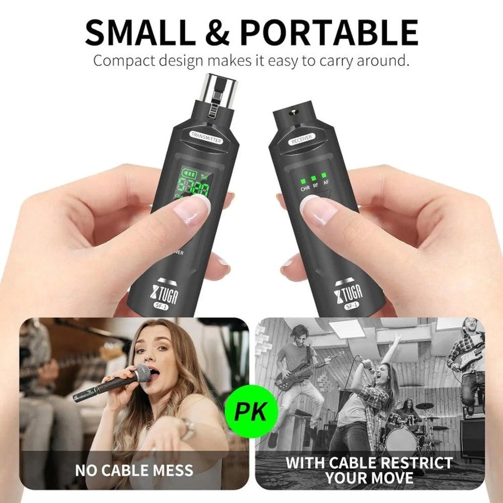 XTUGA SF - 1 Wireless XLR Transmitter & Receiver UHF Wireless Adapter for Wired Mic / Guitar, SF - 1 - laboratorydeal