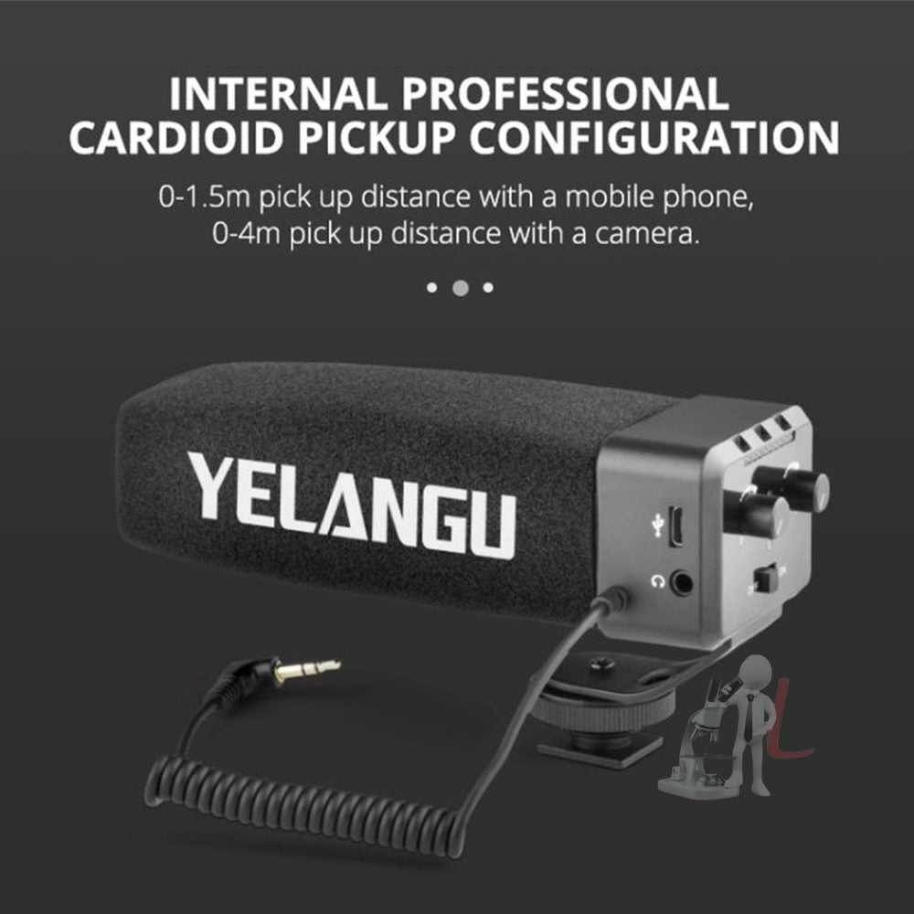 YELANG MIC09 Shotgun Gain Condenser Broadcast Microphone with Windshield for Canon / Nikon / Sony DSLR Cameras, Smartphones - laboratorydeal