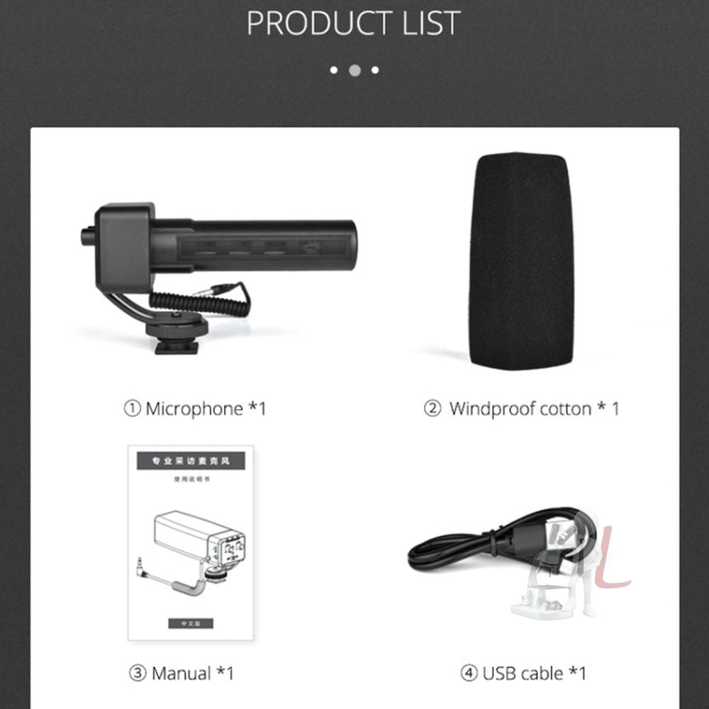YELANG MIC09 Shotgun Gain Condenser Broadcast Microphone with Windshield for Canon / Nikon / Sony DSLR Cameras, Smartphones - laboratorydeal
