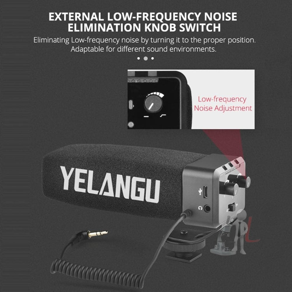 YELANG MIC09 Shotgun Gain Condenser Broadcast Microphone with Windshield for Canon / Nikon / Sony DSLR Cameras, Smartphones - laboratorydeal