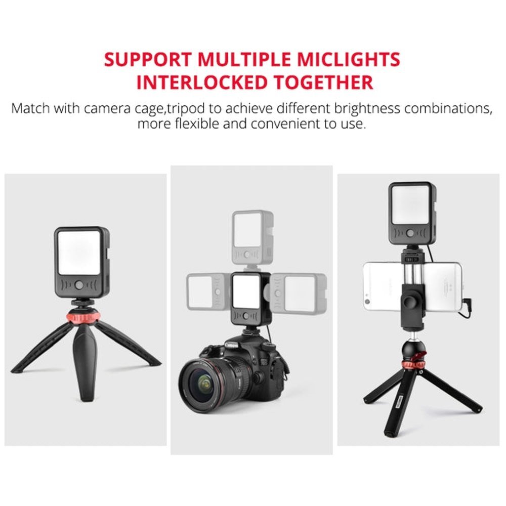 YELANGU LED02 Live Broadcast Micro Film Reporter Interview Recording Microphone Light - laboratorydeal