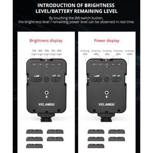 YELANGU LED02 Live Broadcast Micro Film Reporter Interview Recording Microphone Light - laboratorydeal