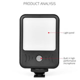 YELANGU LED02 Live Broadcast Micro Film Reporter Interview Recording Microphone Light