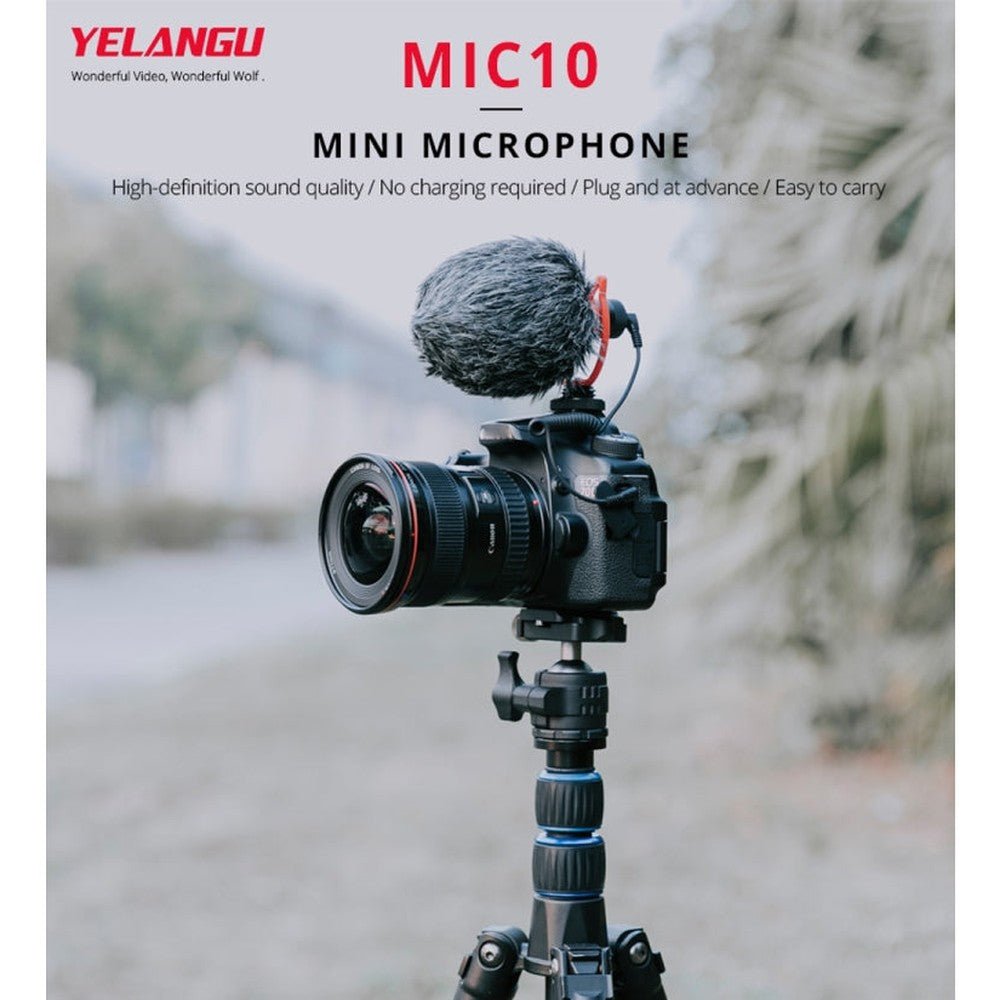 YELANGU MIC10 YLG9920A Professional Interview Condenser Video Shotgun Microphone with 3.5mm Audio Cable for DSLR & DV Camcorder, Microphone - laboratorydeal