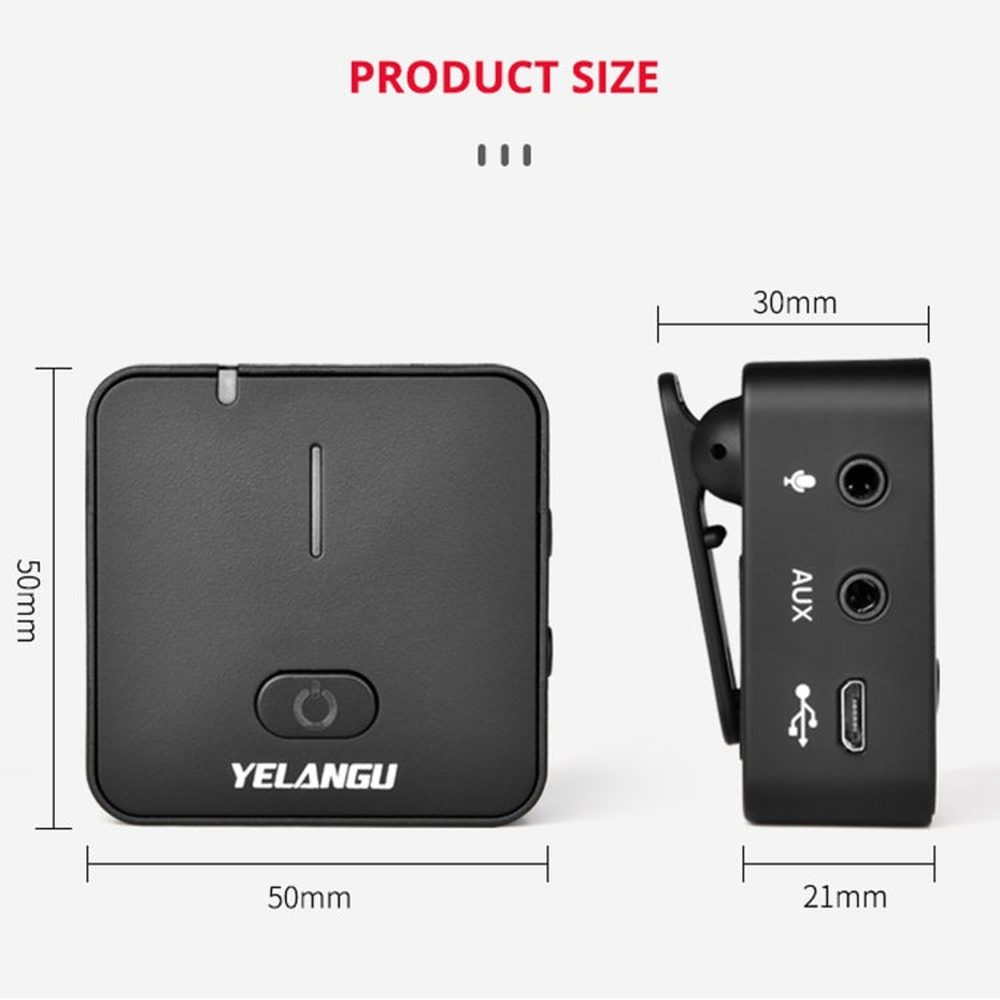 YELANGU MX5 2.4G Live Broadcast Interview Shooting Wireless Recording Microphone - laboratorydeal