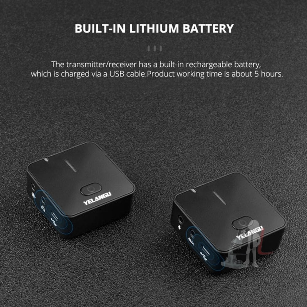 YELANGU MX5S 2.4G Live Broadcast Interview Wireless Recording Camera Microphone, 1 Receiver to 2 Transmitter, 1 Receiver to 2 Transmitter - laboratorydeal