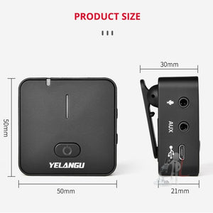 YELANGU MX5S 2.4G Live Broadcast Interview Wireless Recording Camera Microphone, 1 Receiver to 2 Transmitter, 1 Receiver to 2 Transmitter - laboratorydeal