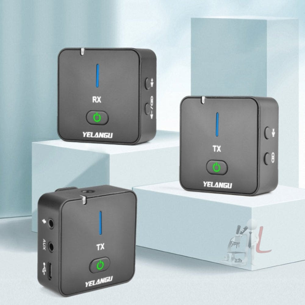 YELANGU MX5S Dual - Channel 2.4GHz Wireless Microphone System with 2 Transmitters and Receiver - laboratorydeal