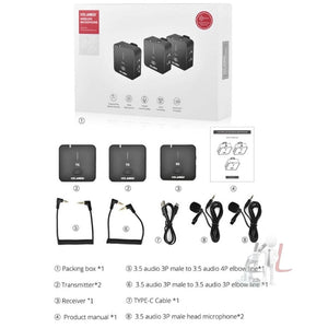 YELANGU MX5S Dual - Channel 2.4GHz Wireless Microphone System with 2 Transmitters and Receiver - laboratorydeal