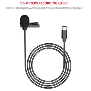 YELANGU MY2 - C Type - C Interface Live Broadcast Interview Mobile Phone Lavalier Microphone, Length: 1.5m, MY2 - C - laboratorydeal