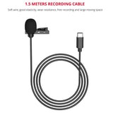 YELANGU MY2-C Type-C Interface Live Broadcast Interview Mobile Phone Lavalier Microphone, Length: 1.5m, MY2-C