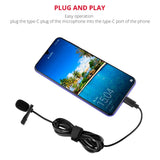 YELANGU MY2-C Type-C Interface Live Broadcast Interview Mobile Phone Lavalier Microphone, Length: 1.5m, MY2-C