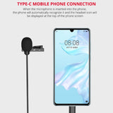 YELANGU MY2-C Type-C Interface Live Broadcast Interview Mobile Phone Lavalier Microphone, Length: 1.5m, MY2-C