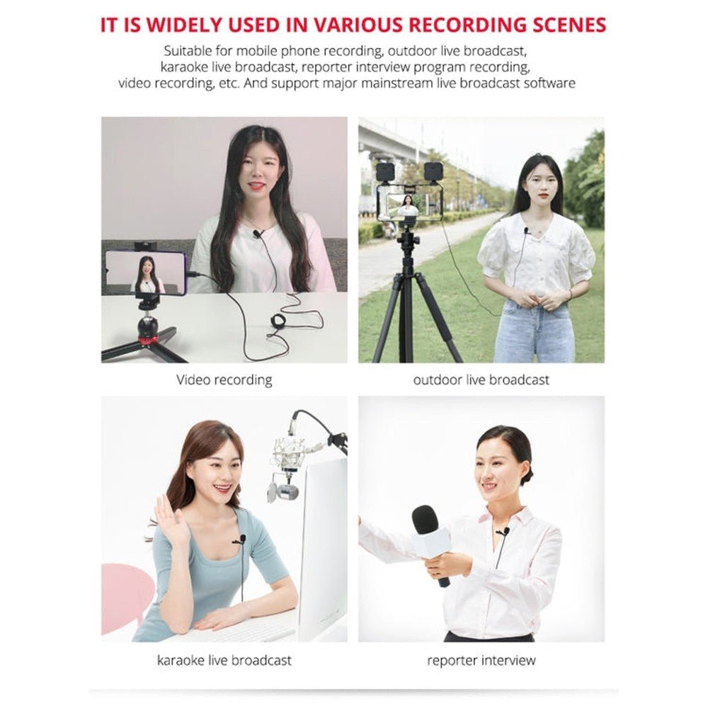 YELANGU MY2 - C Type - C Interface Live Broadcast Interview Mobile Phone Lavalier Microphone, Length: 1.5m, MY2 - C - laboratorydeal