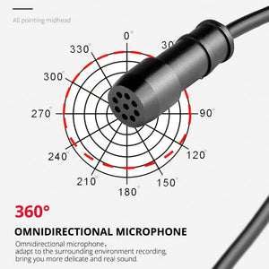 YELANGU MY3 Type - C Interface Live Broadcast Interview Mobile Phone Double Clip Lavalier Microphone, Length: 2.5m, MY3 - laboratorydeal