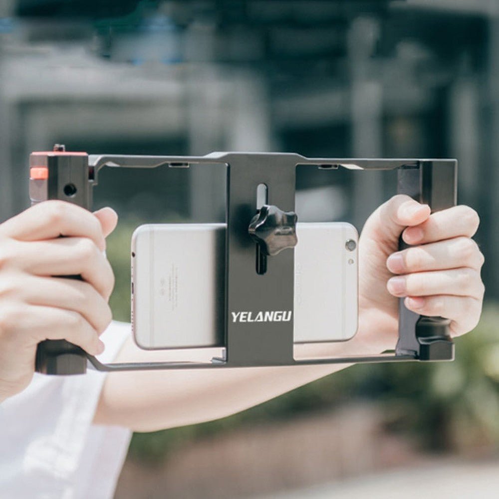 YELANGU PC02A Vlogging Live Broadcast Plastic Cage Video Rig Filmmaking Stabilizer Bracket for iPhone, Galaxy, Huawei, Xiaomi, HTC, LG, Google, and Other Smartphones, PC02A - laboratorydeal