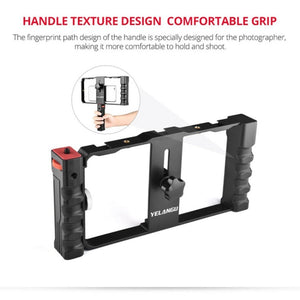 YELANGU PC02A Vlogging Live Broadcast Plastic Cage Video Rig Filmmaking Stabilizer Bracket for iPhone, Galaxy, Huawei, Xiaomi, HTC, LG, Google, and Other Smartphones, PC02A - laboratorydeal
