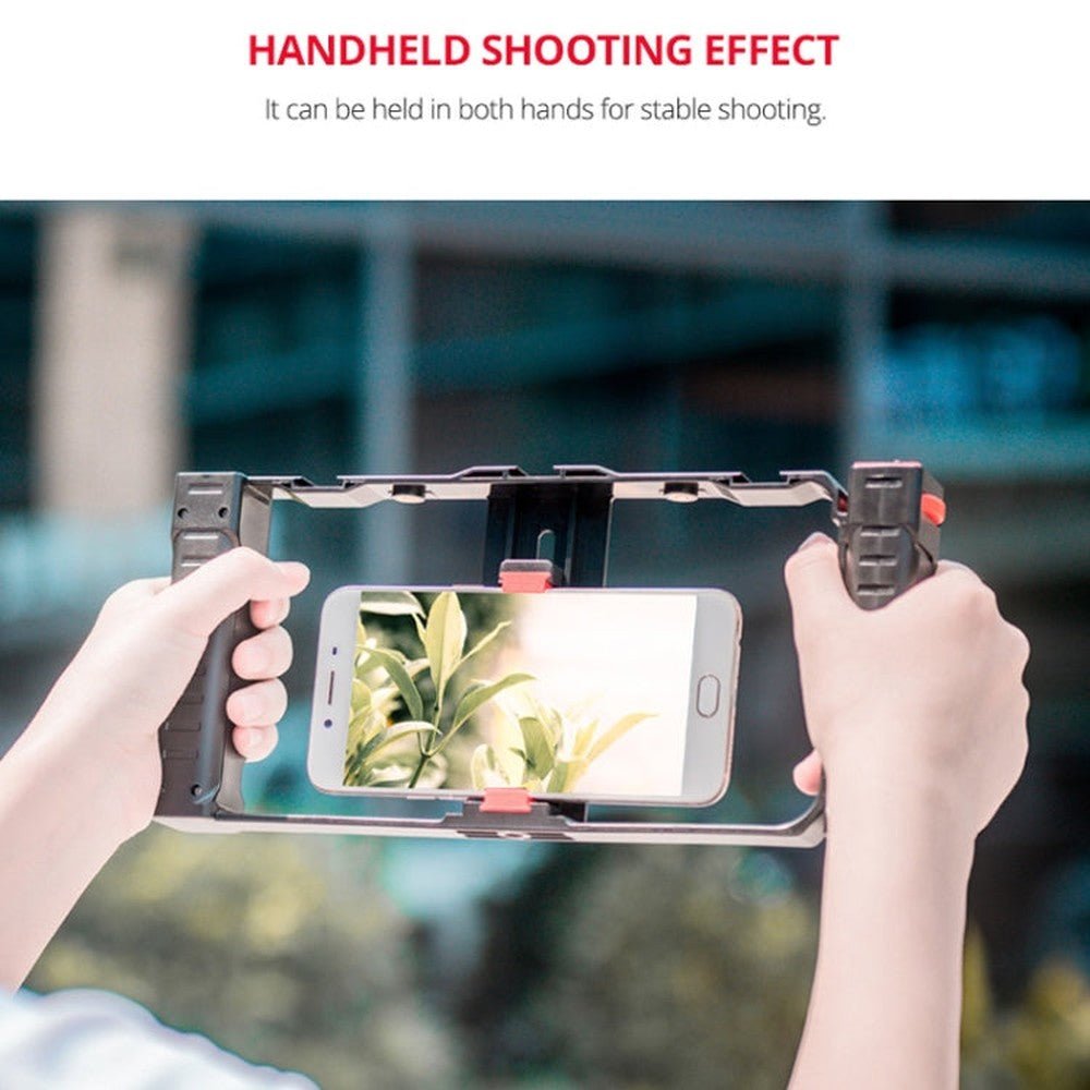 YELANGU PC02A Vlogging Live Broadcast Plastic Cage Video Rig Filmmaking Stabilizer Bracket for iPhone, Galaxy, Huawei, Xiaomi, HTC, LG, Google, and Other Smartphones, PC02A - laboratorydeal