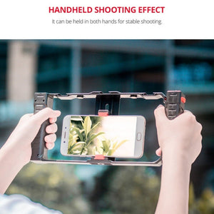 YELANGU PC02A Vlogging Live Broadcast Plastic Cage Video Rig Filmmaking Stabilizer Bracket for iPhone, Galaxy, Huawei, Xiaomi, HTC, LG, Google, and Other Smartphones, PC02A - laboratorydeal