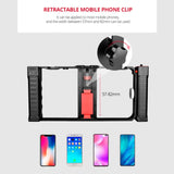 YELANGU PC02A Vlogging Live Broadcast Plastic Cage Video Rig Filmmaking Stabilizer Bracket for iPhone, Galaxy, Huawei, Xiaomi, HTC, LG, Google, and Other Smartphones, PC02A