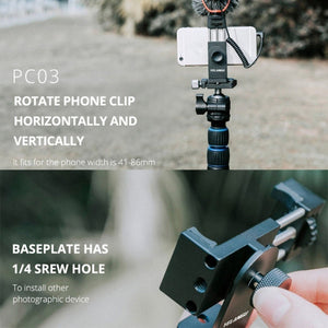 YELANGU PC03 Folding Phone Holder Horizontal Vertical Shooting Phone Clamp Holder Bracket, PC03 - laboratorydeal