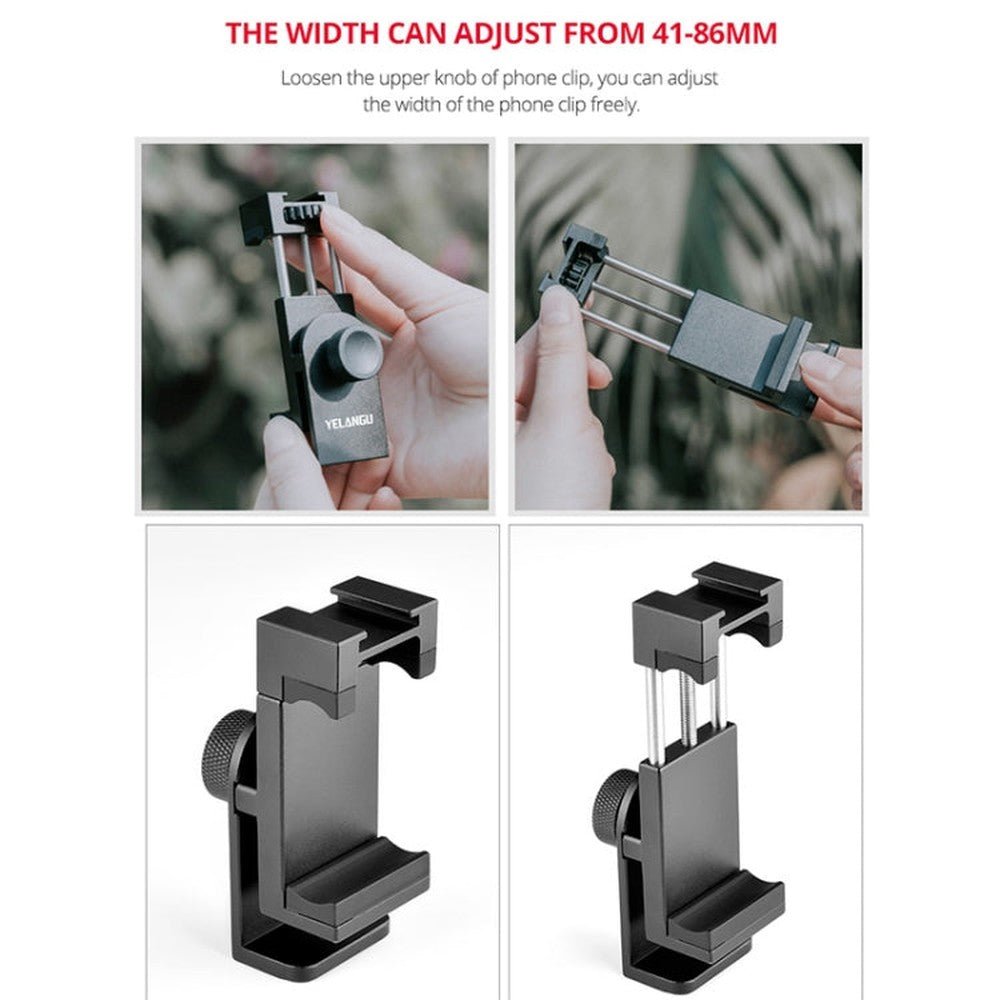 YELANGU PC03 Folding Phone Holder Horizontal Vertical Shooting Phone Clamp Holder Bracket, PC03 - laboratorydeal