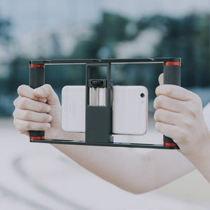 YELANGU PC05 YLG0909B Vlogging Live Broadcast Smartphone Metal Cage Video Rig Filmmaking Recording Handle Stabilizer Bracket for iPhone, Galaxy, Huawei, Xiaomi, HTC, LG, Google, and Other Smartphones, YLG0909B - laboratorydeal