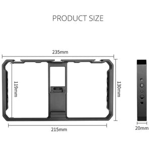 YELANGU PC06 YLG0909A Vlogging Live Broadcast Smartphone Metal Cage Video Rig Filmmaking Recording Handle Stabilizer Bracket for iPhone, Galaxy, Huawei, Xiaomi, HTC, LG, Google, and Other Smartphones, YLG0909A - laboratorydeal