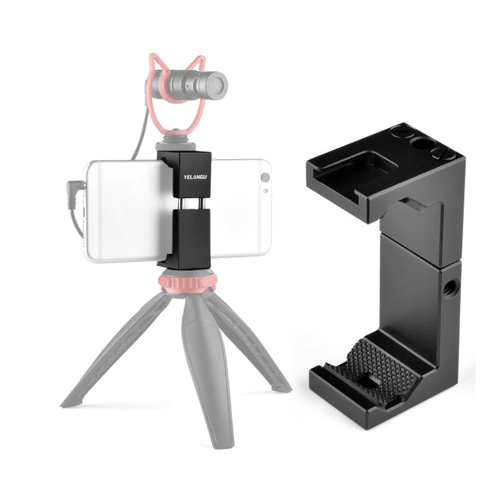 YELANGU PC141 Spring Style Auto Telescopic Phone Holder Bracket with Cold Shoe Base Mount, PC141 - laboratorydeal