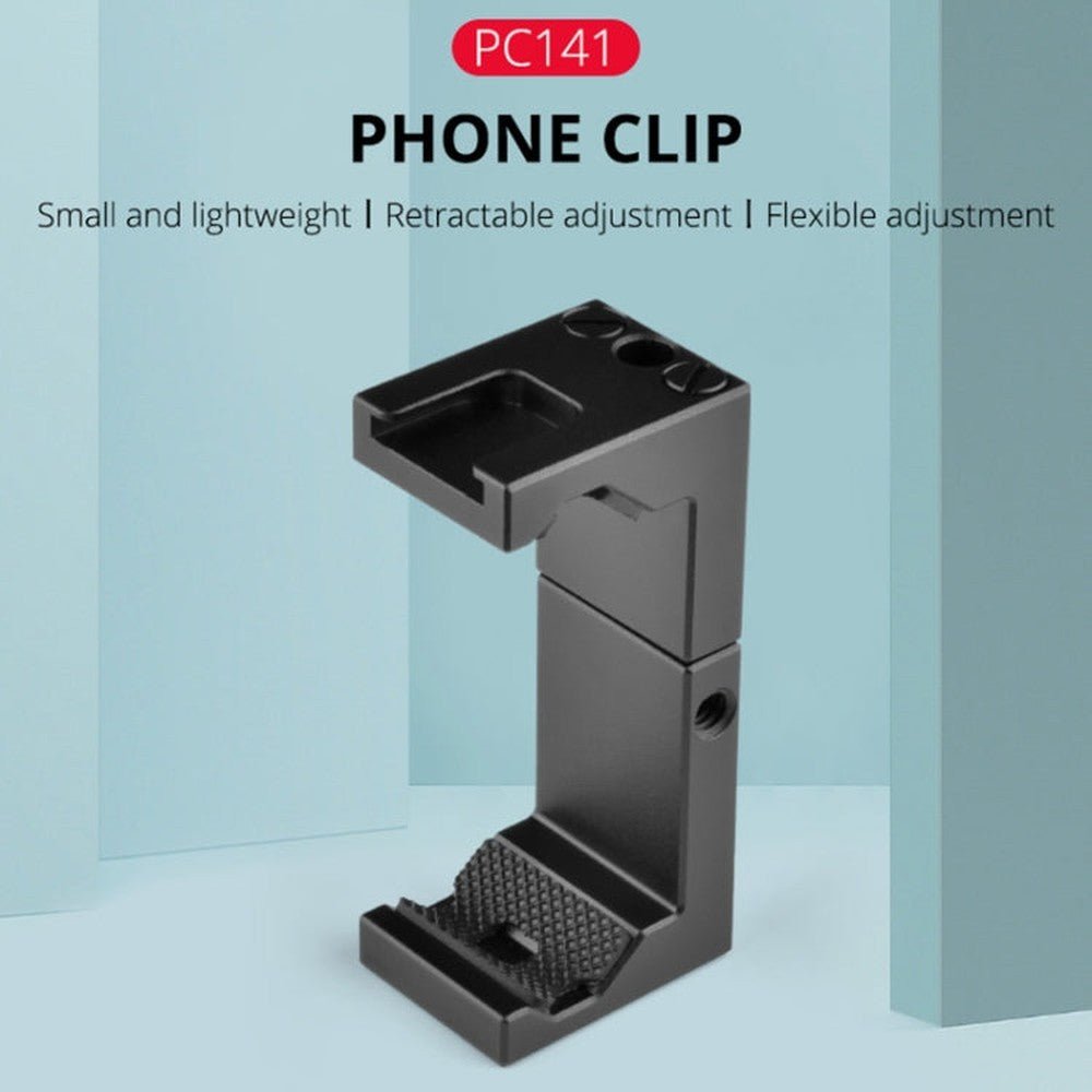 YELANGU PC141 Spring Style Auto Telescopic Phone Holder Bracket with Cold Shoe Base Mount, PC141 - laboratorydeal