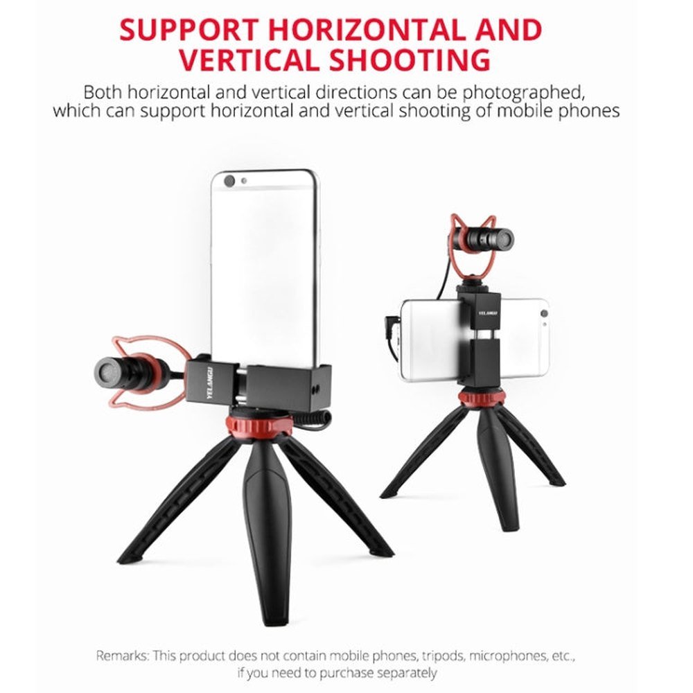 YELANGU PC141 Spring Style Auto Telescopic Phone Holder Bracket with Cold Shoe Base Mount, PC141 - laboratorydeal