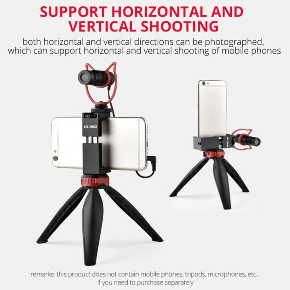 YELANGU PC142 Knob Style Phone Holder Bracket with Cold Shoe Base Mount, PC142 - laboratorydeal