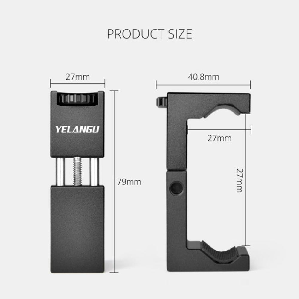 YELANGU PC142 Knob Style Phone Holder Bracket with Cold Shoe Base Mount, PC142 - laboratorydeal