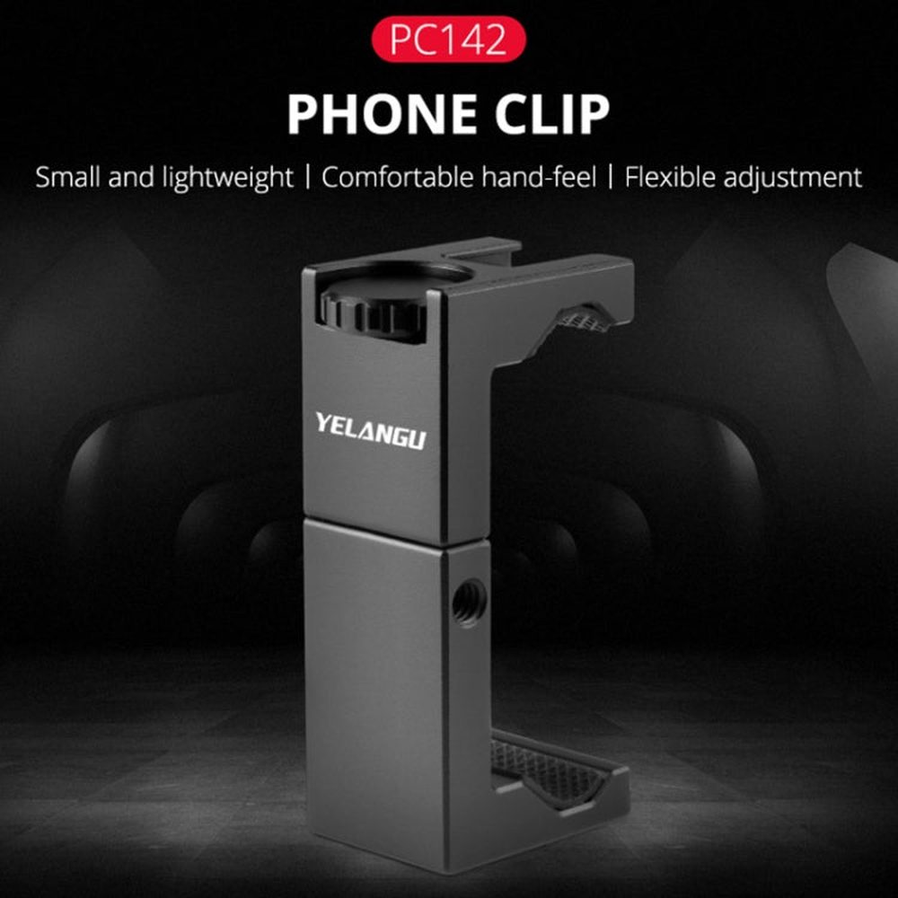 YELANGU PC142 Knob Style Phone Holder Bracket with Cold Shoe Base Mount, PC142 - laboratorydeal