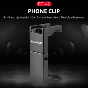 YELANGU PC142 Knob Style Phone Holder Bracket with Cold Shoe Base Mount, PC142 - laboratorydeal